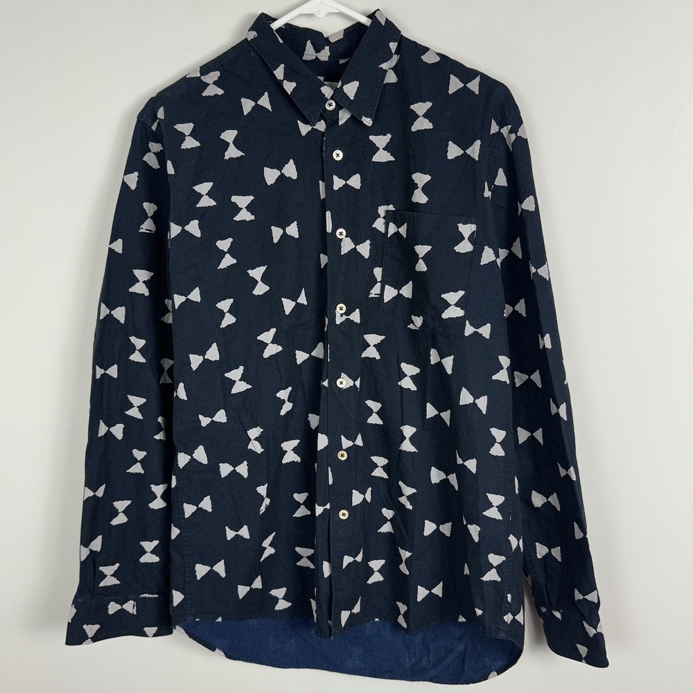 Our Legacy Mens Button Down Collared Shirt Size 50 or Large Bow-Tie Hourglass 42